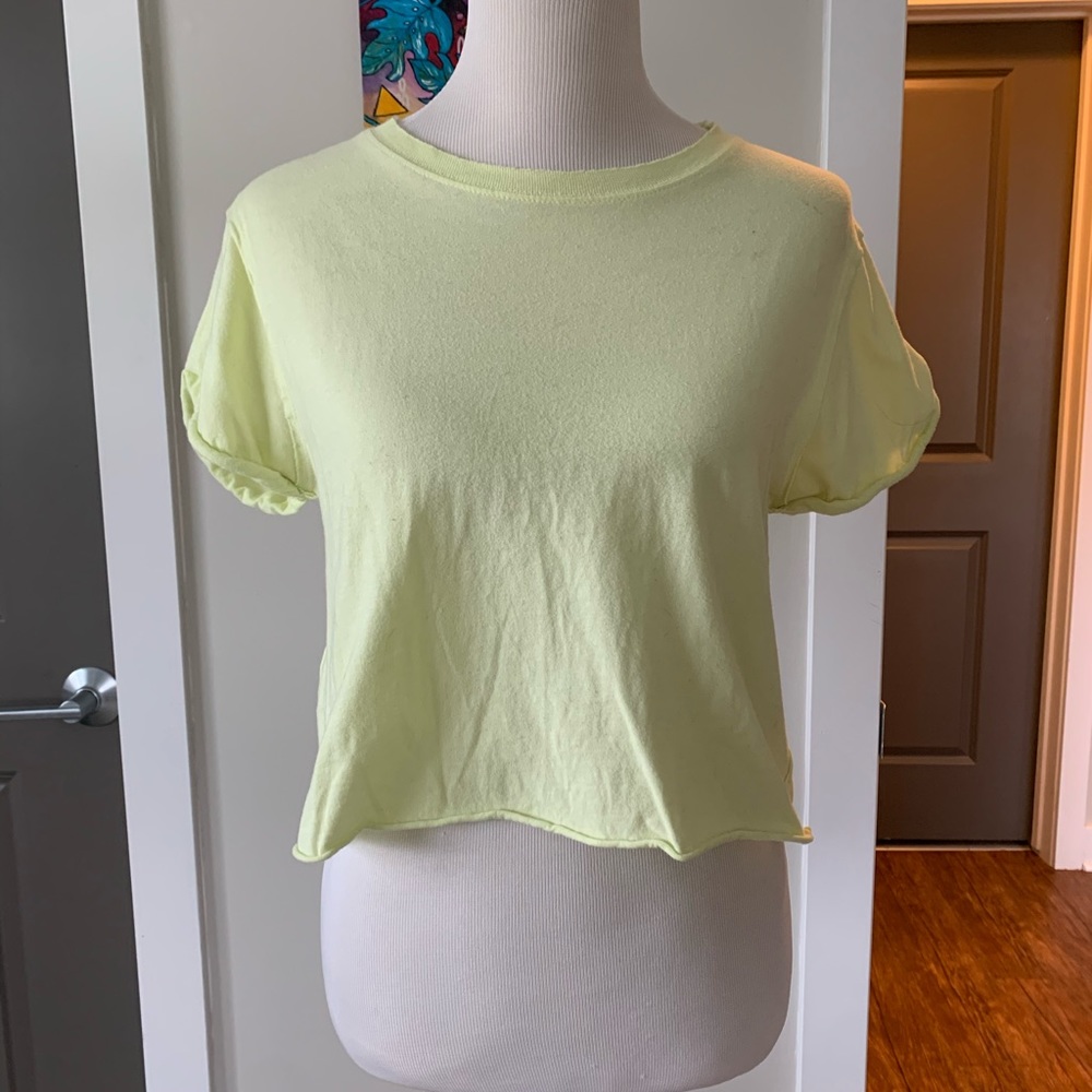 Free people Neon green crop top